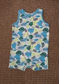 Boys 9-12 Months Sleeveless romper/onesie – frog and leaf pattern print – like new – So Cute Brand
