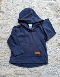 Long sleeved thin hooded top (Navy blue)